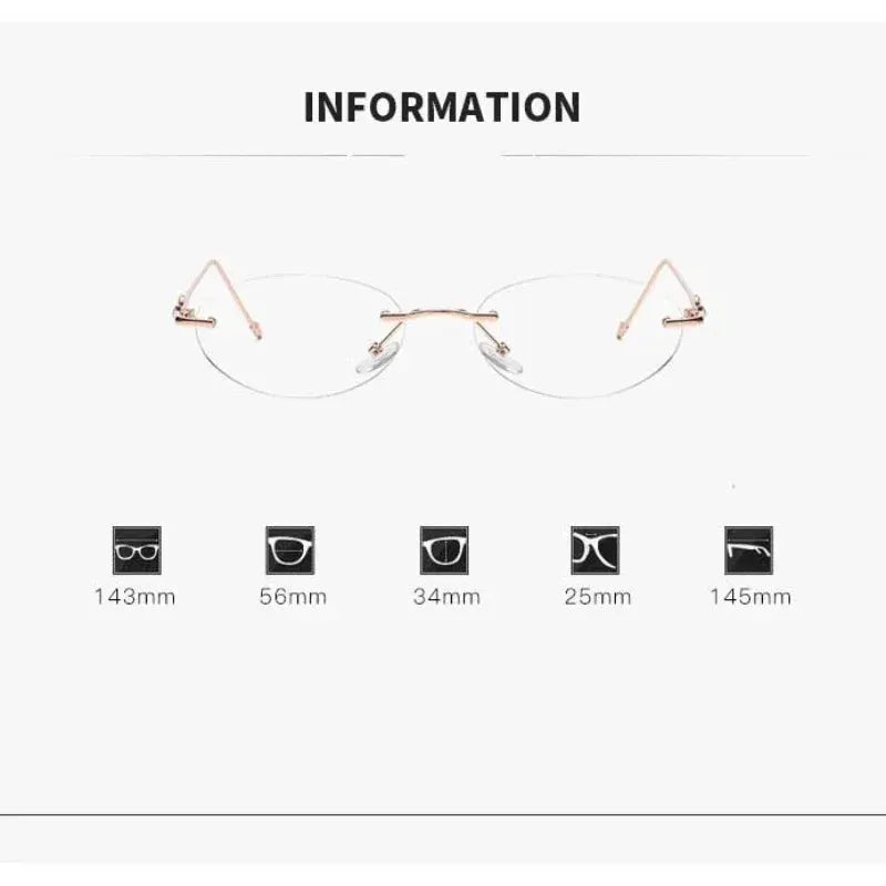NovaVision Frameless Small Oval Photochromic Myopia Glasses With Automatic Tint For Indoor Outdoor Comfort