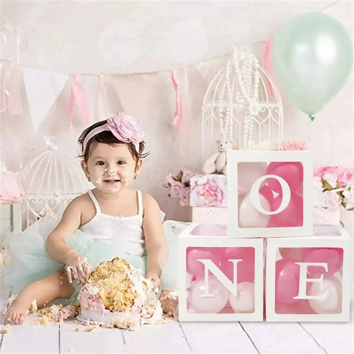 Letter Balloon Box For First Birthday One Year Old Party Decor For Boys And Girls Baby Shower And Wedding Supplies