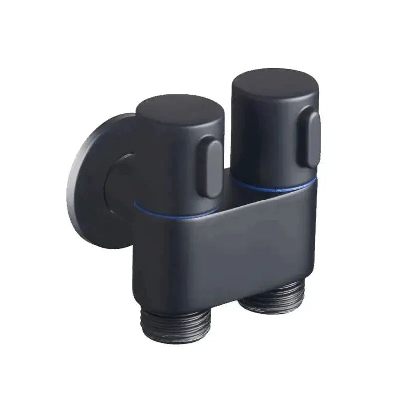 Dual-nozzle handheld spray gun for sink/toilet, black finish with 304 stainless steel components.