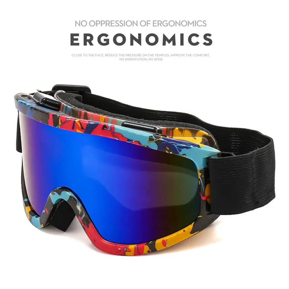 SummitVision Large Frame Ski Goggles Colorful Lens Anti Collision Anti Glare For Snowboarding And Skiing