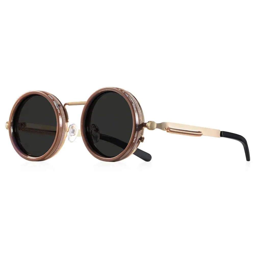 CRIXALIS Polarized Round Sunglasses With Adjustable Dimming ND9 UV400 Unisex Retro Punk Outdoor Fishing Eyeglasses