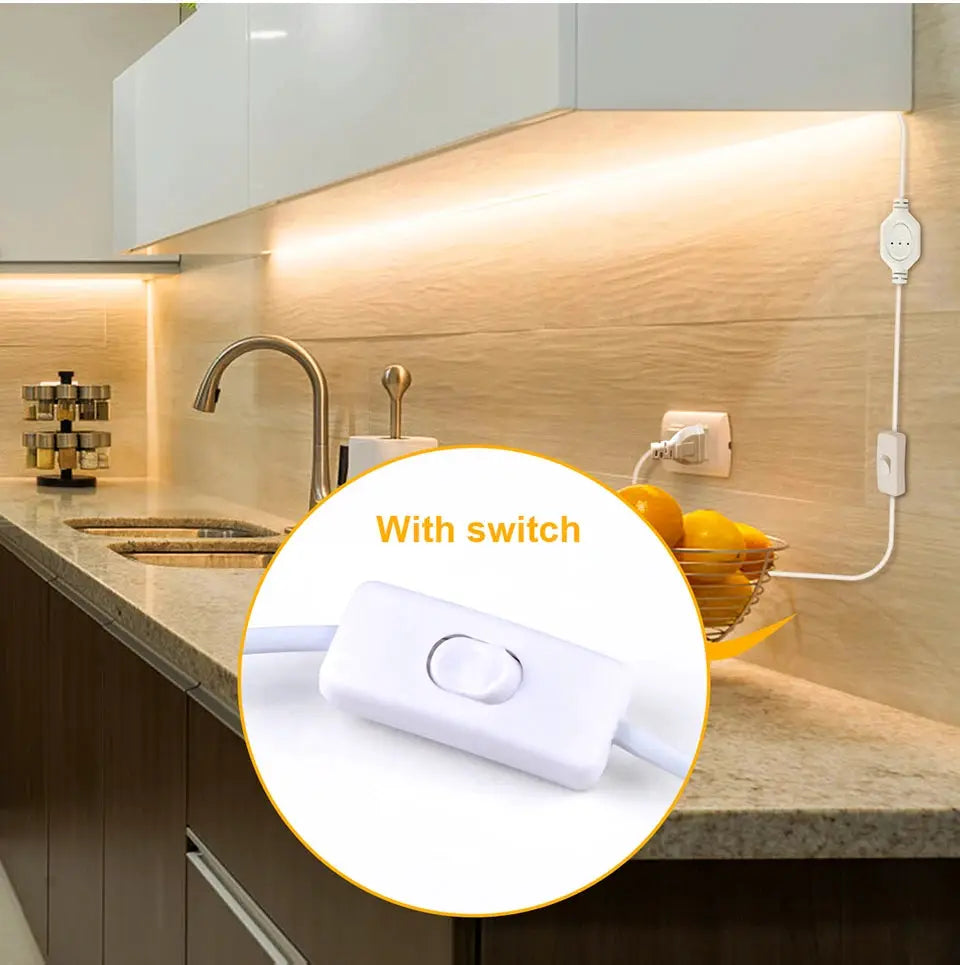 Simples Market COB LED strip light, flexible kitchen lamp with switch and EU/US plug