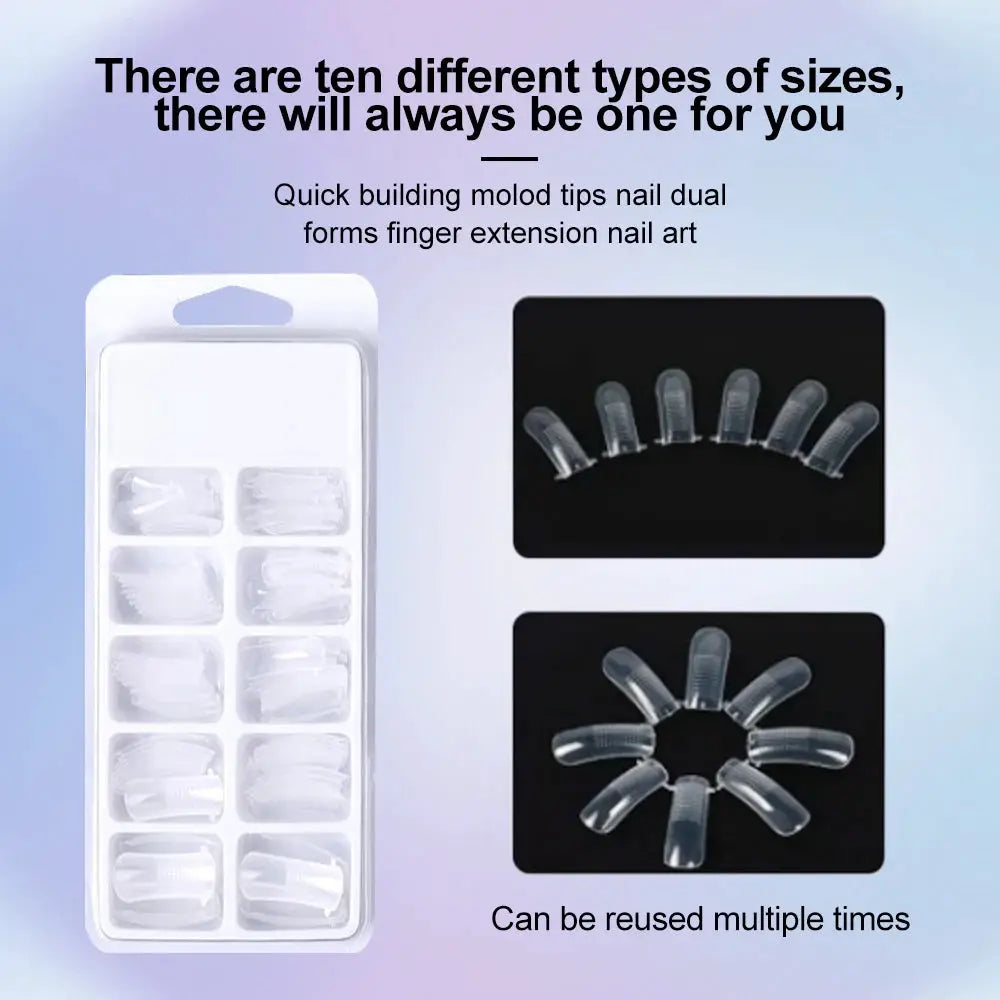 LIMEGIRL gel nail tip kit by Simples Market; clear reusable nail forms with 10 sizes and dual forms