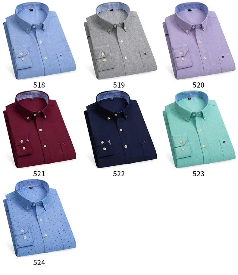 Simples Market 7-pack men's 100% cotton Oxford shirts in assorted colors
