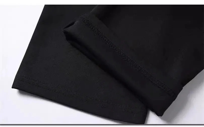 Men's black stretch smart casual trousers by Simples Market; straight-leg with quick-dry fabric