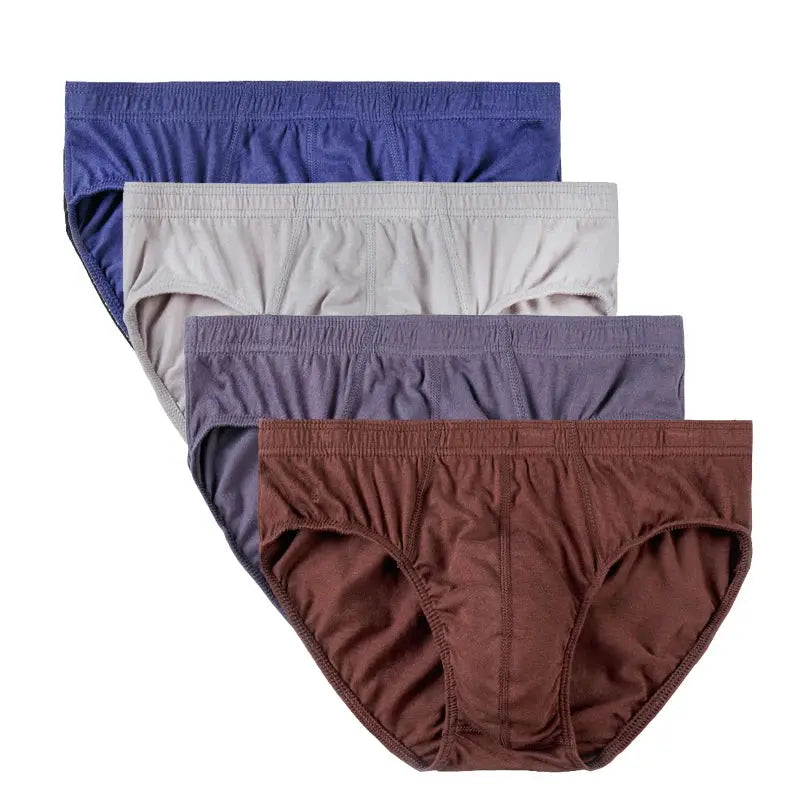 Men's 100% cotton breathable briefs 4-pack by Simples Market in assorted colors