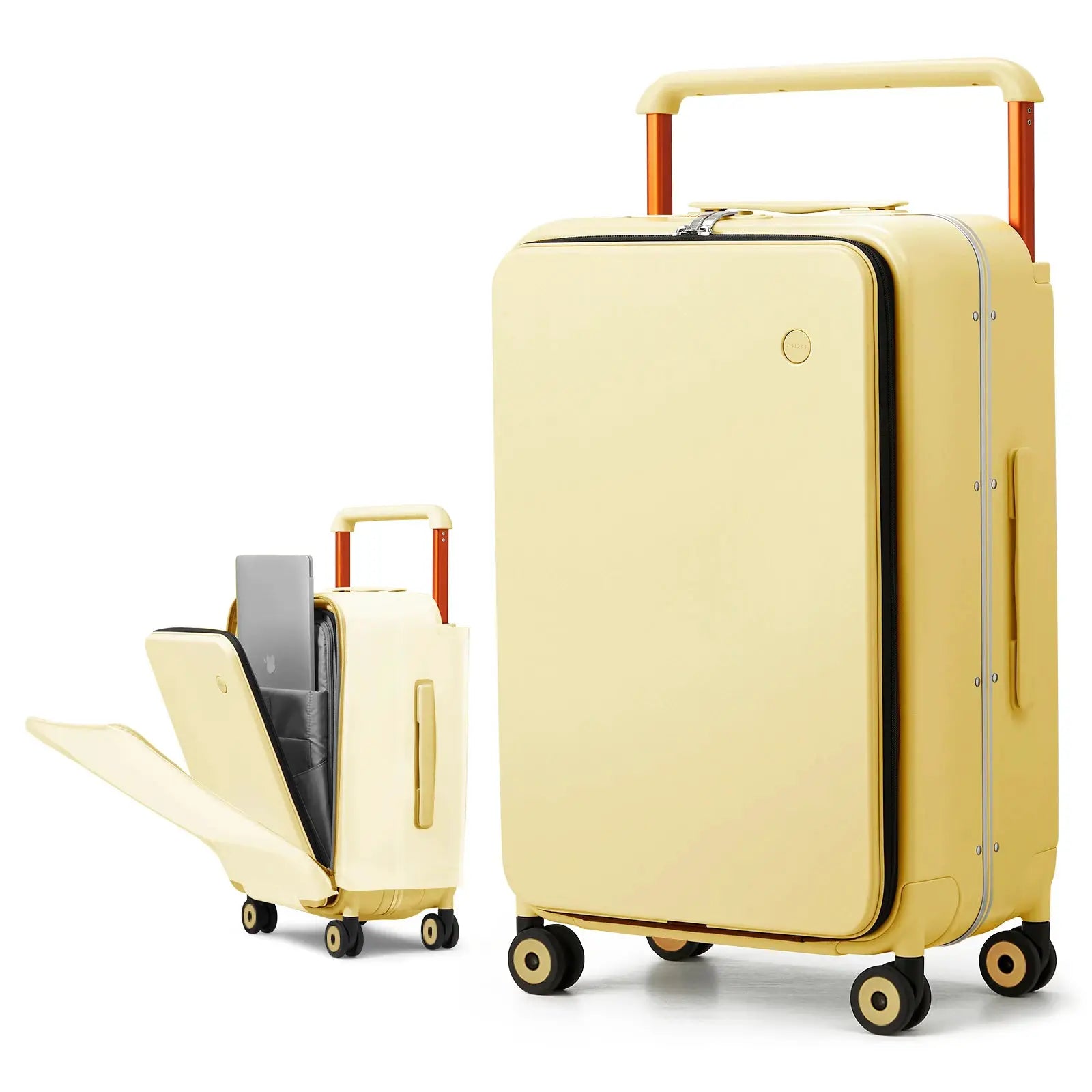 Simples Market Mixi 20-inch cabin suitcase two-piece set with wide beige handle and aluminum frame