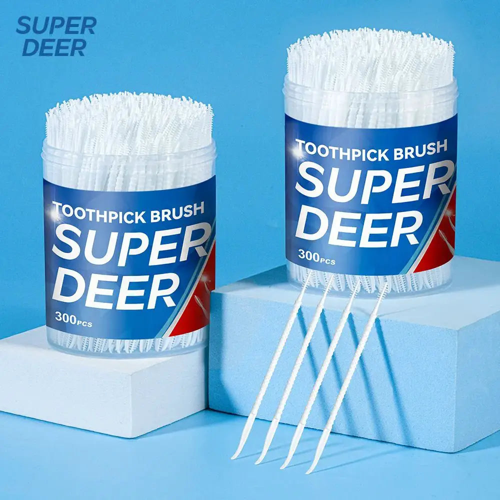 300 PCs Boxed Toothpick Brush Plastic Toothpick Disposable Household Interdental Brush Teeth Picking Dental Floss - Simples Market