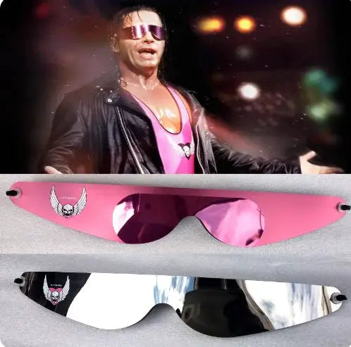 Steve Austin 3:16 Smoking Skull vest with black leather look; includes 2 pink mirrored sunglasses