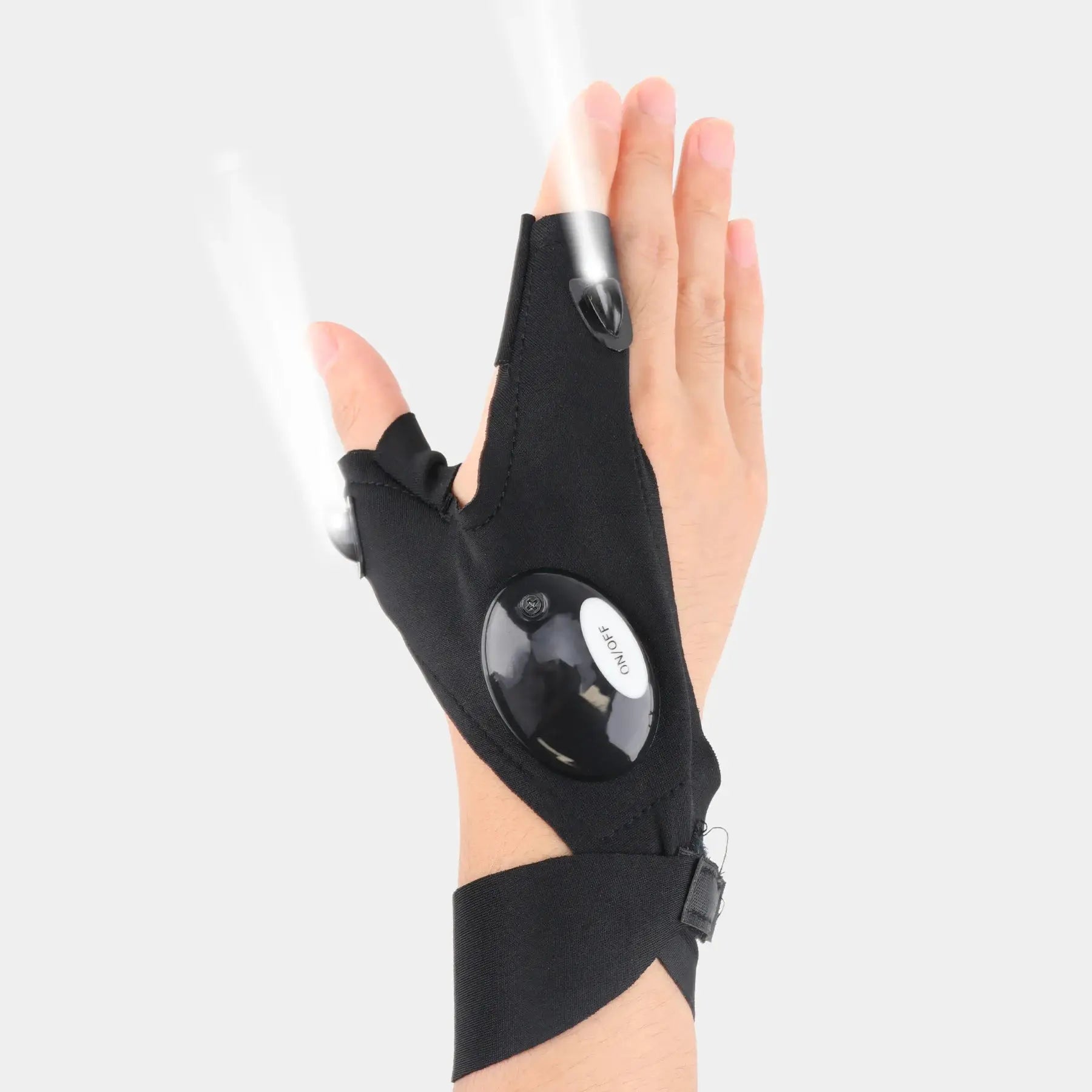 LuminaGear LED Half Finger Glove Waterproof Hands Free Illumination For Night Fishing Cycling Running