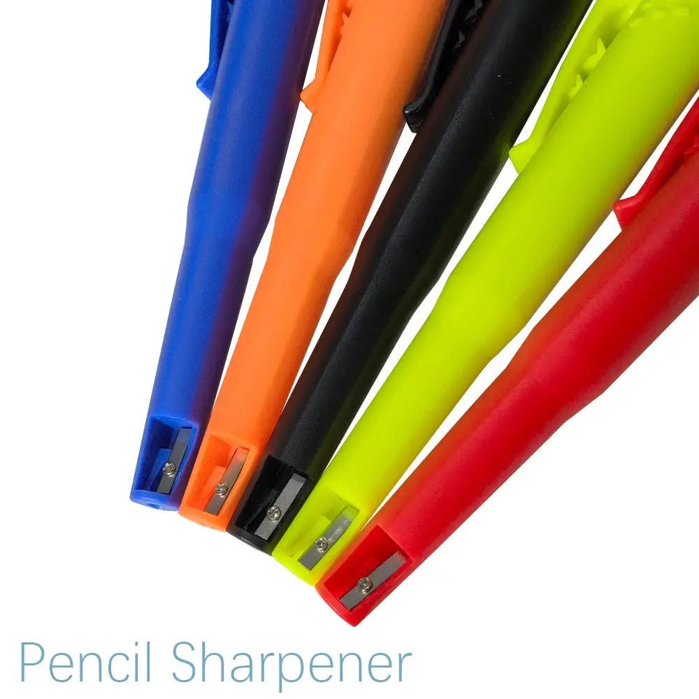 Solid Carpenter Pencil Set: 6 colorful 2.8mm deep-hole mechanical pencils with built-in sharpeners by Simples Market