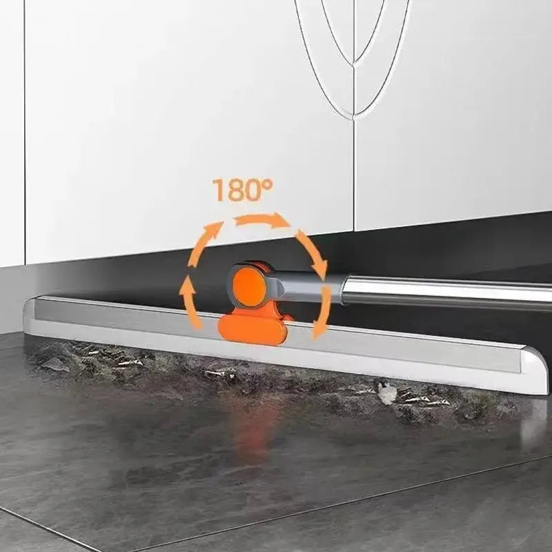 Silicone Scraper Broom Mag floor mop by Simples Market with orange swivel joint