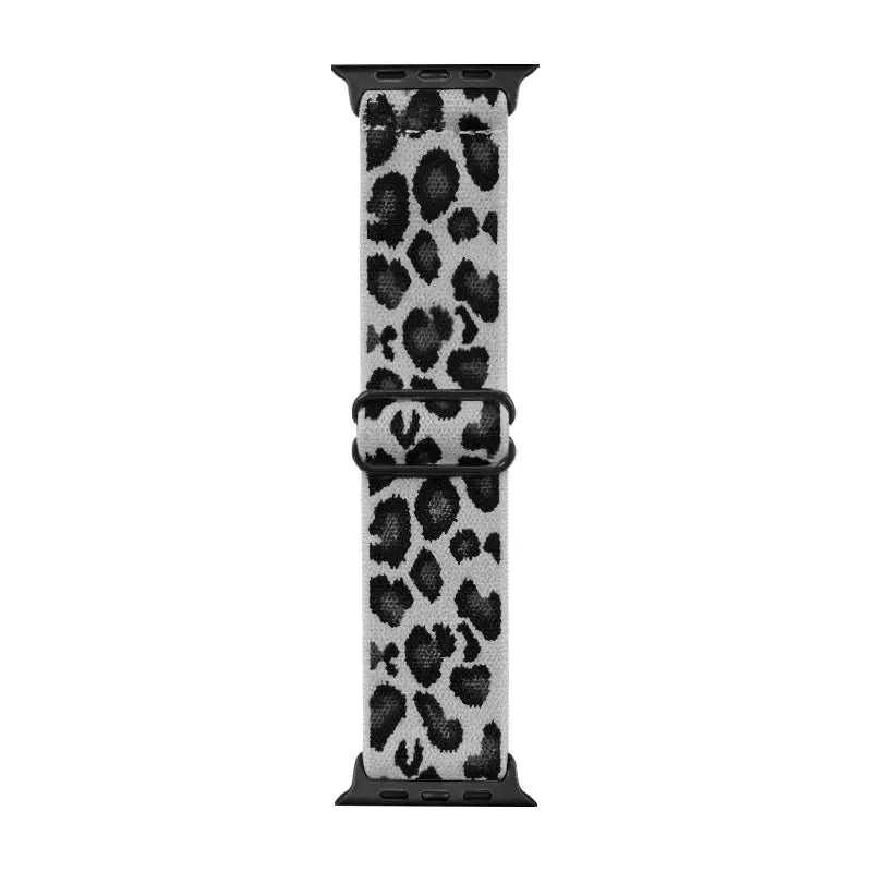 Fashion Leopard Print Nylon Adjustable Strap For Iwatch Band 42mm 46mm 49 45 44 42 41 40 38 For Iwatch Series Ultra 10 9 8 7 SE