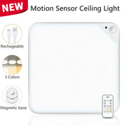 WILLED 8W rechargeable motion-sensor ceiling light with remote and magnetic base