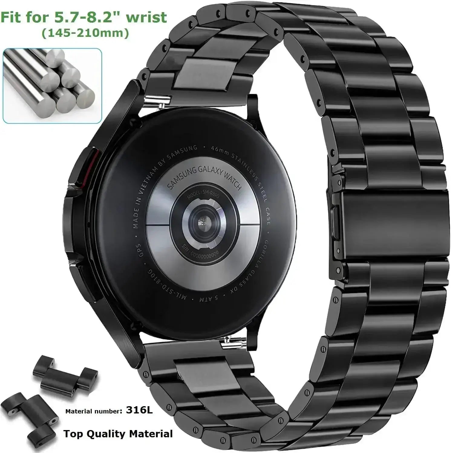20mm Stainless Steel Metal Strap For Samsung Galaxy Watch 7 6 5 4 44mm 40mm Durable Bracelet Galaxy Watch 5 Pro 45mm/6 4 Classic