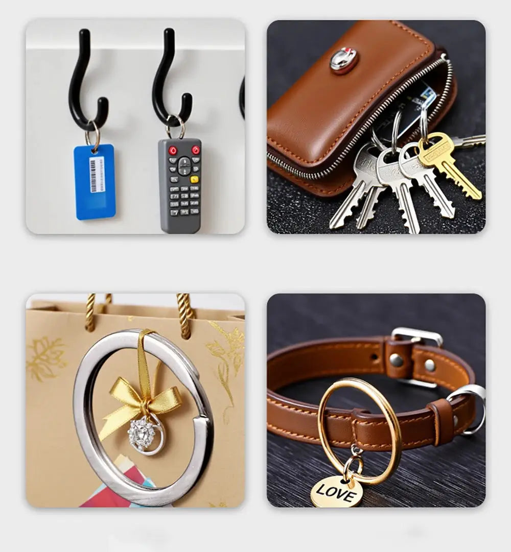 20Pcs round flat split ring key rings, 1.5x20mm, stainless steel alloy for DIY jewelry and keychains