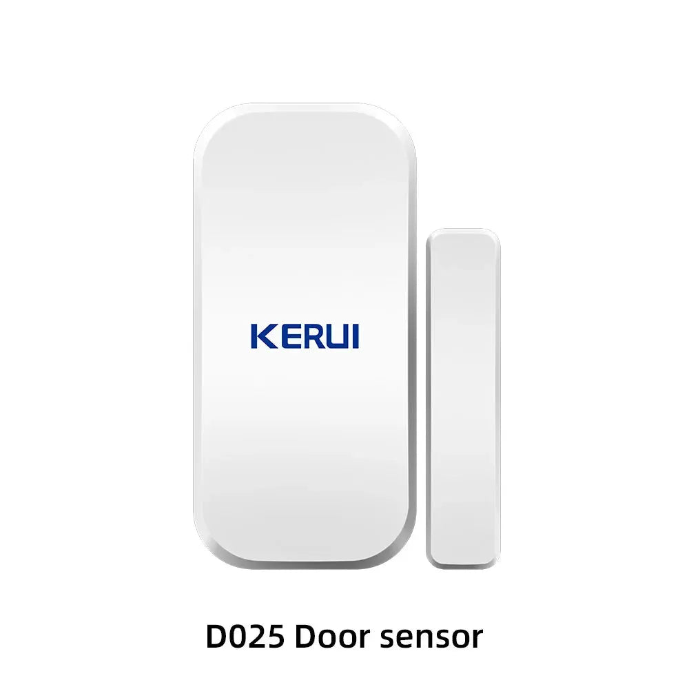 Kerui D025 door sensor set (2 pieces); white rounded main unit with a slim companion sensor.