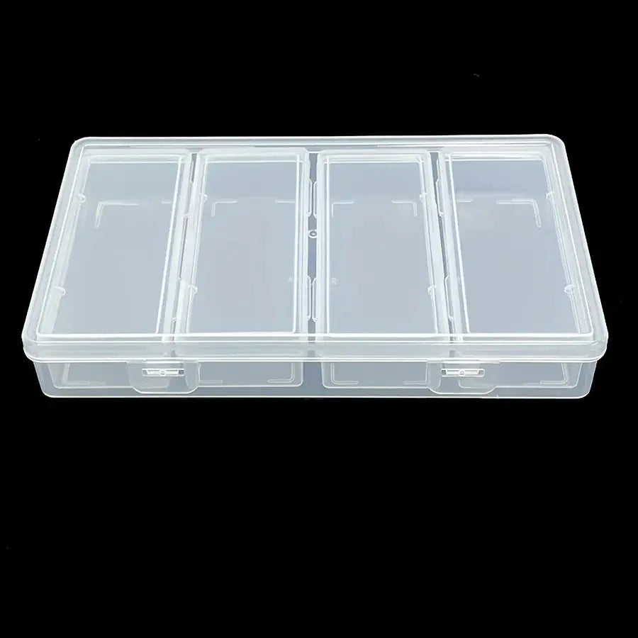 Clear Plastic Storage Organizer Box With 4 Adjustable Dividers For Craft And Sewing Supplies Removable Compartments