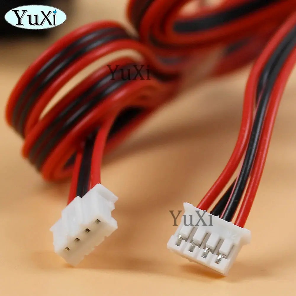 Pair white 4-pin speaker connectors with red and black wires for PC speakers YuXi watermark