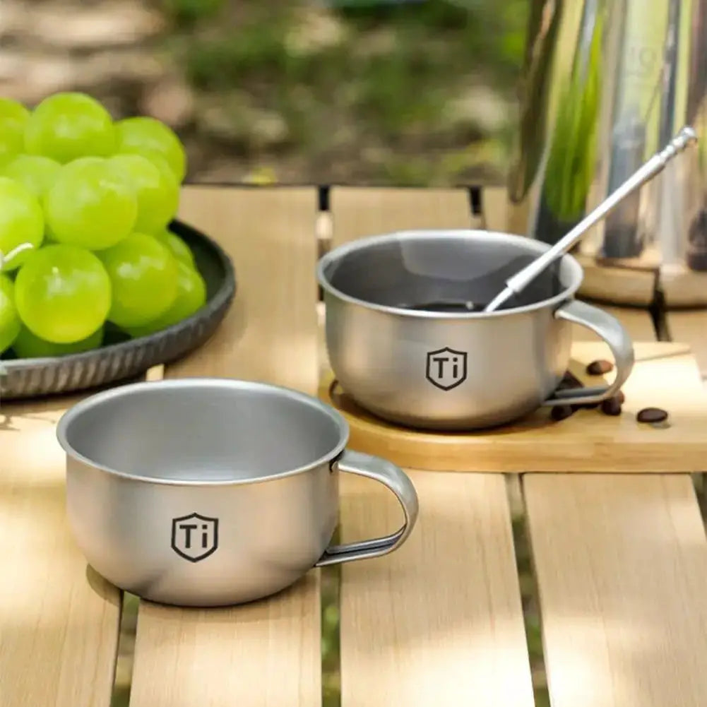 Mini Camping Water Cup Titanium Alloy Portable Tea Coffee Cup For Outdoor Kitchen And Mountaineering 80ml 220ml Capacity