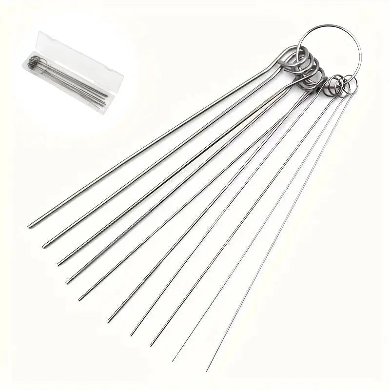 PureFlow Stainless Steel Needle Shower Head Cleaning Brush Set For Clogged Nozzles And Fits Multiple Shower Head Sizes