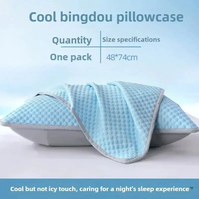 Cooling pillowcase, ice blue solid color, 48x70cm, washable
