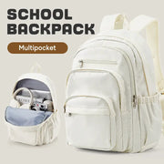 Backpack by Simples Market, cream multipocket school backpack