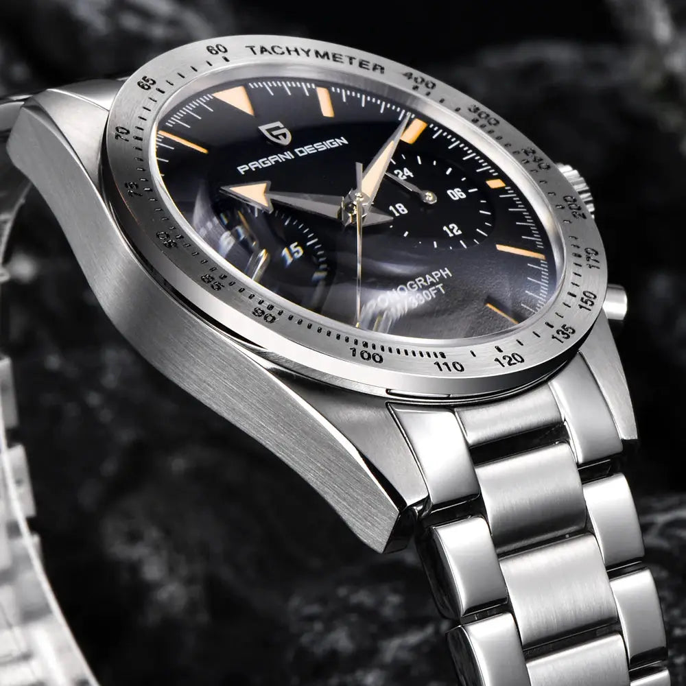 Pagani Design 2026 Retro Chronograph Moon Quartz Watch For Men VK64 Movement Sapphire Crystal Stainless Steel Case