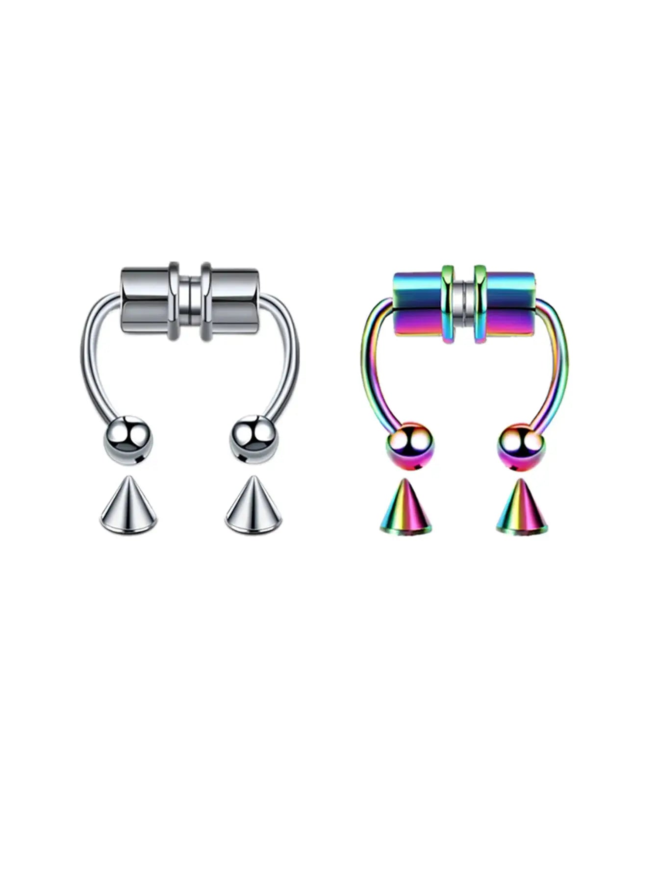 Magnetic Nose Ring Set Stainless Steel Horseshoe Clip Non Pierced Nose Hoop Easy Non Piercing Jewelry Two Pcs Or Five Pcs