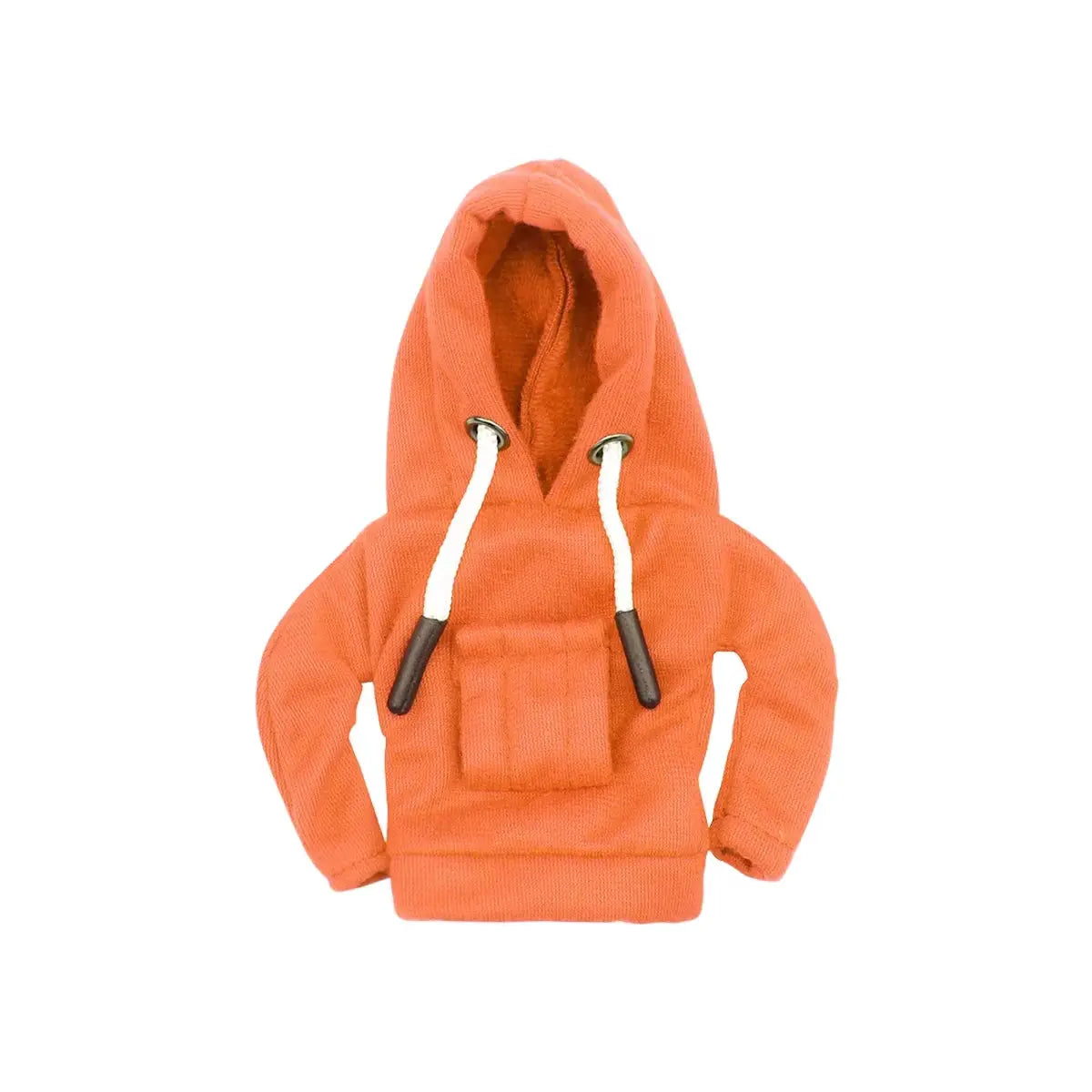 Orange car gear shift hoodie cover with white drawstrings and front pocket