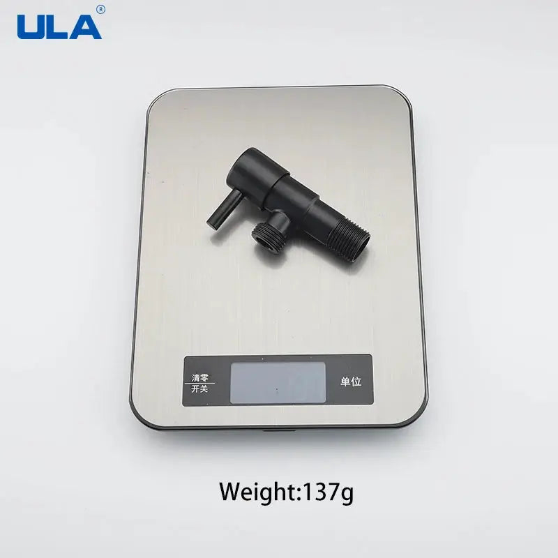 ULA stainless steel single cold water valve for bidet faucet, black angle valve