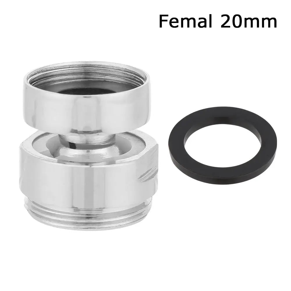 Simples Market chrome swivel faucet adapter with black rubber gasket and 22mm male thread