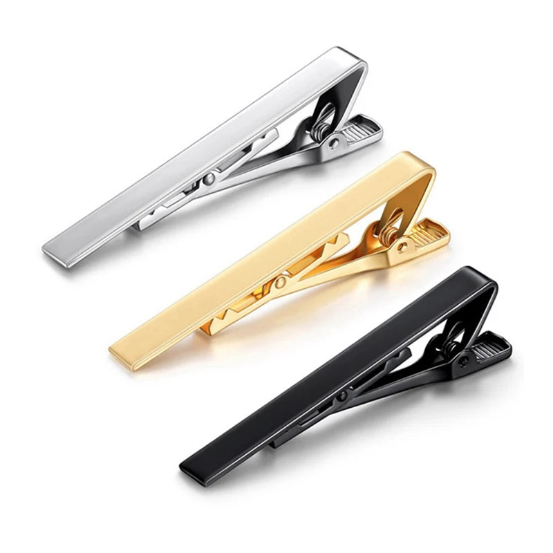 NobleMan Metal Tone Tie Clip Simple Bar Clasp Keeps Neckties Neat and Stylish for Men