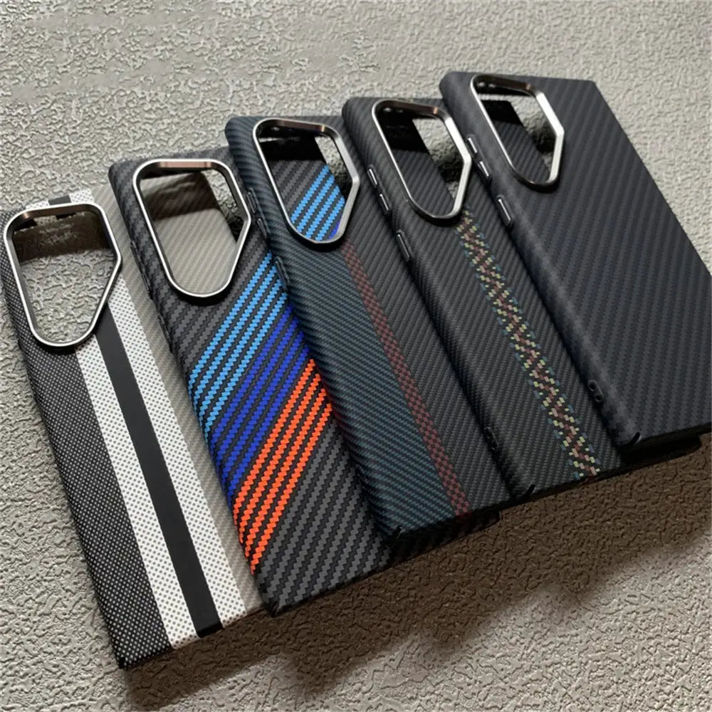 MagSafe Kevlar carbon fiber pattern phone cases by Simples Market for Samsung Galaxy S26 S25 Ultra S24 Plus, set of 6