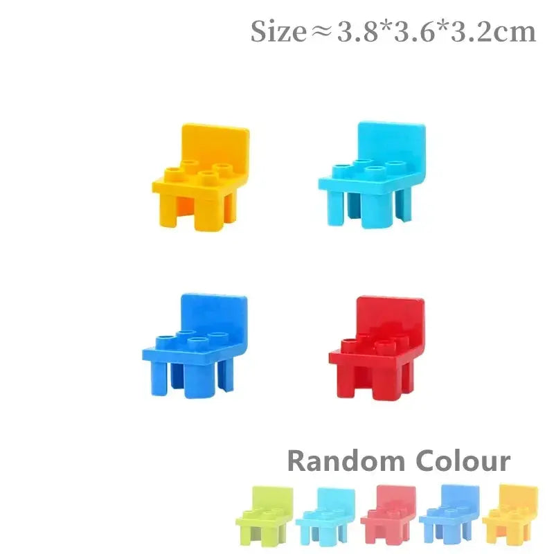Big Building Blocks Play House Furniture Accessories Indoor Bed Compatible Large Bricks Assemble Toys For Kids Gift
