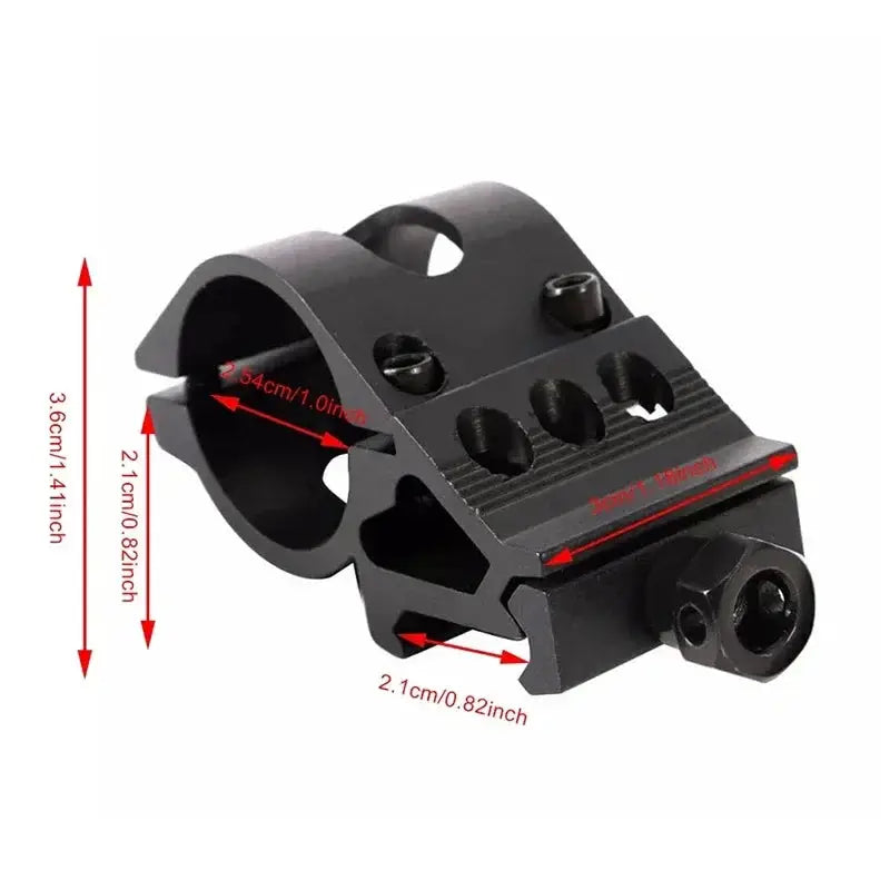 25.4mm Tactical Pipe Clamp Quick Release Offset Mount 45 Degree Picatinny Rail Scope Mount Flashlight Gun Accessories