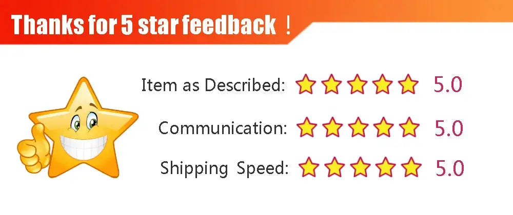 Simples Market feedback banner with a smiling star and 5-star ratings