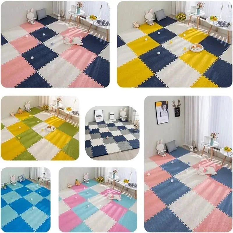 16 Piece Foam Baby Play Mat Interlocking Puzzle Tiles For Kids 30x30x1 Cm Soft Floor Carpet Set
