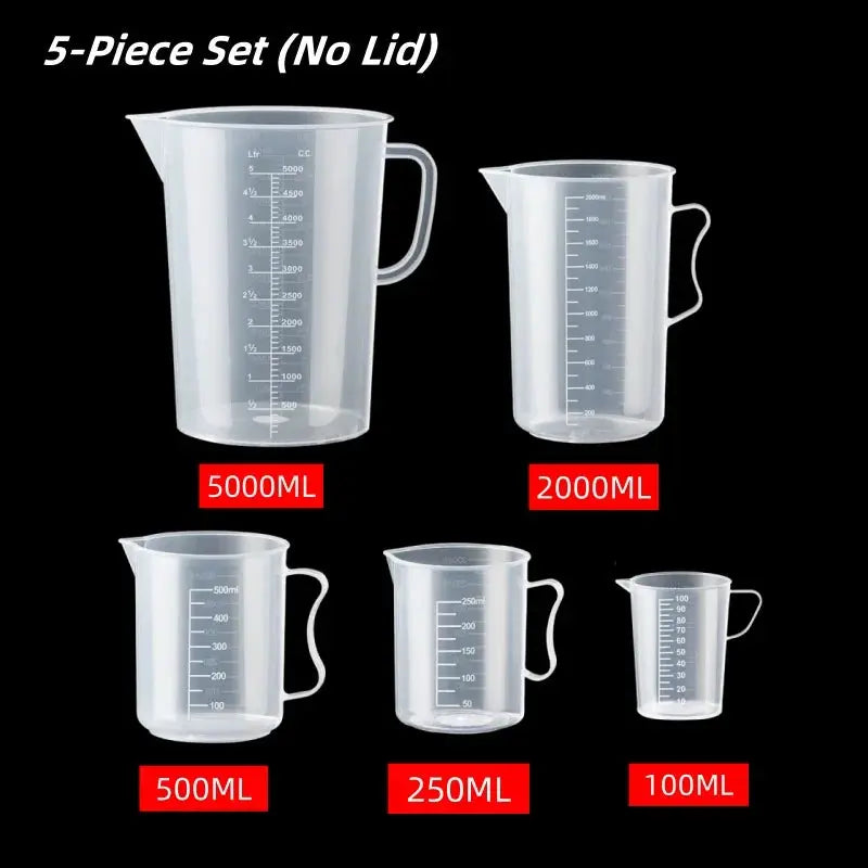 100 To 5000ml Thickened Plastic Measuring Cup With Clear Scale Food Grade Beaker For Kitchen And Lab Use