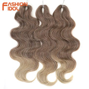 Fashion Idol 24-inch ombre blonde body-wave crochet hair, 3pcs synthetic braids by Simples Market