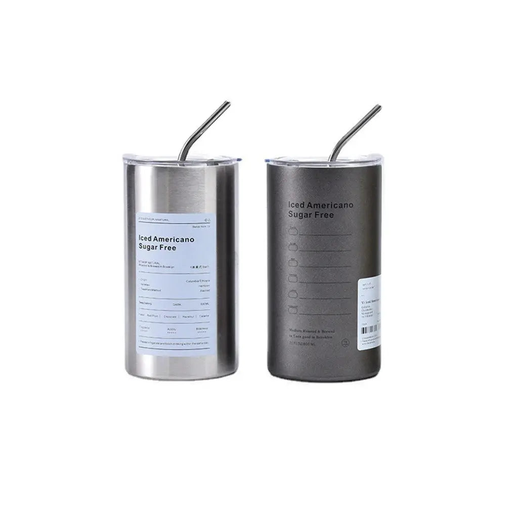 600ml Stainless Steel Thermos Bottle With Straw Insulated BPA Free