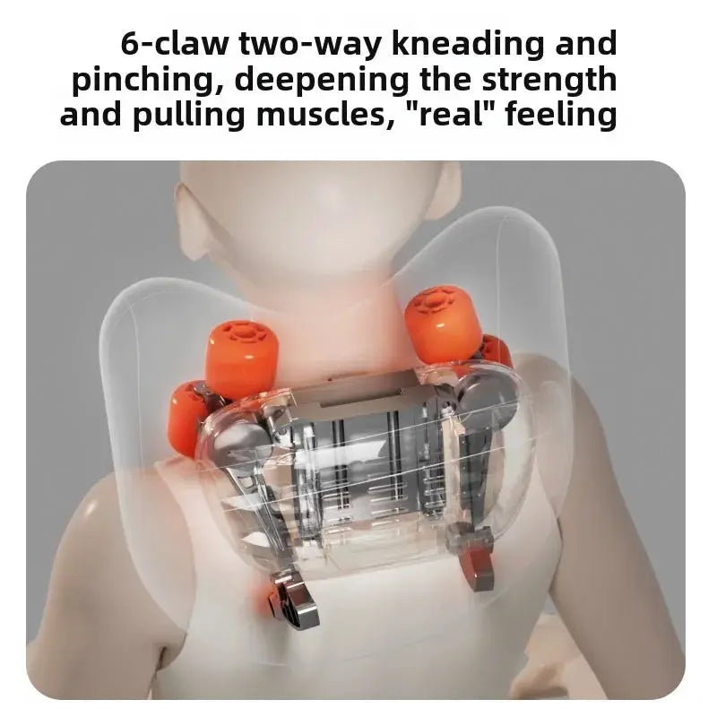 JAIYORL trapezius neck massager with orange kneading rollers, wireless Shiatsu by Simples Market