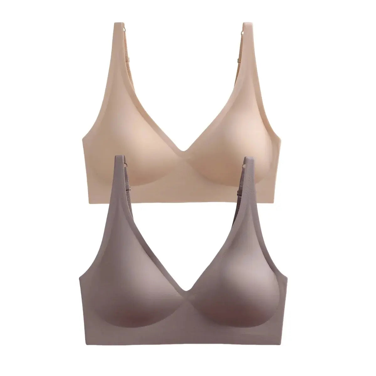 AuroraLuxe 2 Piece Seamless Wireless Push Up Bras Set With Soft Padding For All Day Comfort And Invisible Fit