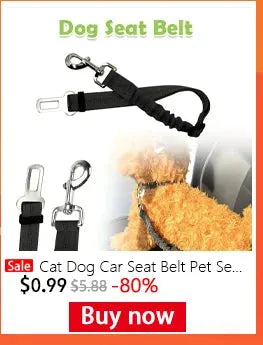 Simples Market dog seat belt harness with black strap and metal clip