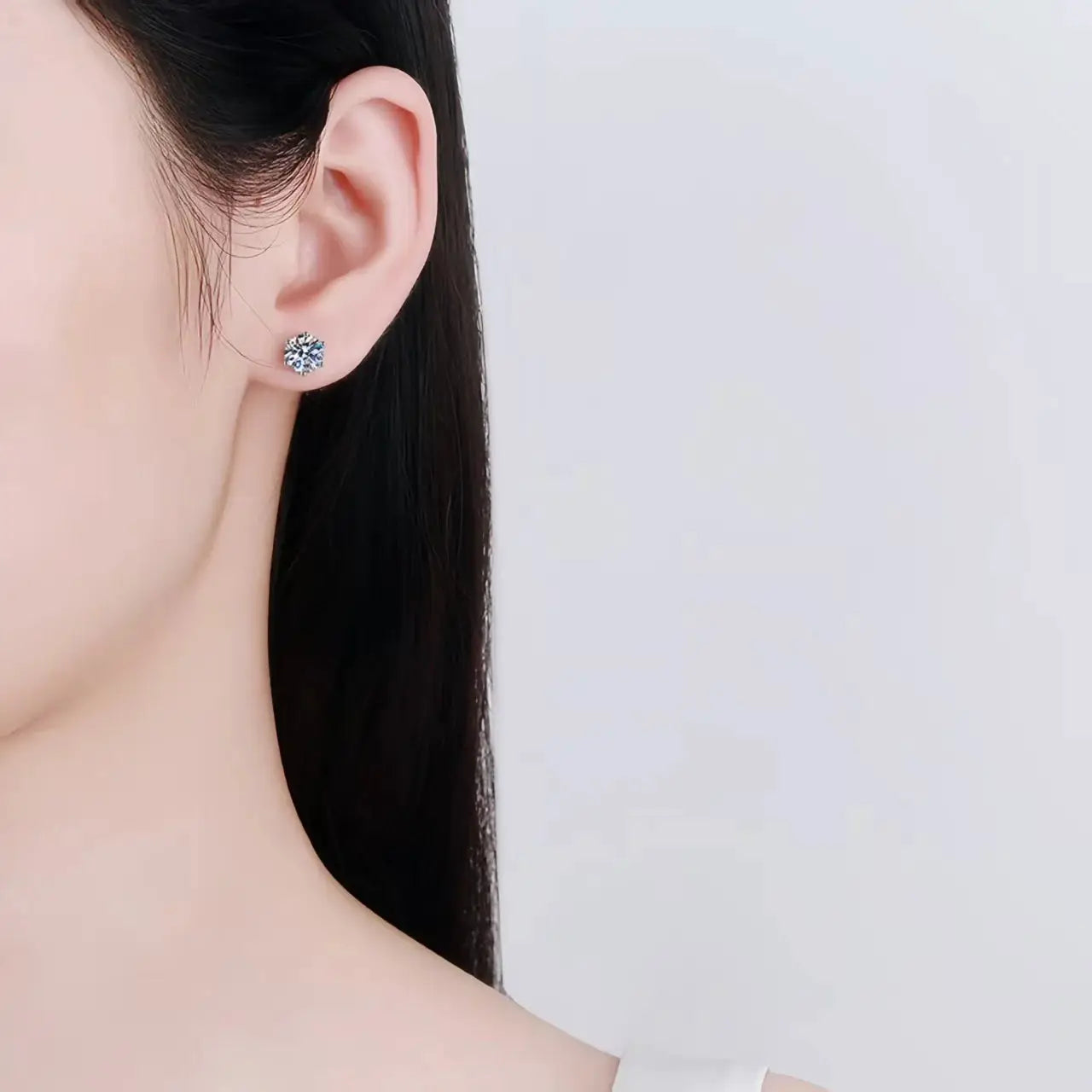 Moissanite Screw Back Stud Earrings D Color 925 Sterling Silver 6 Prong Setting For Women Wedding Fine Jewelry