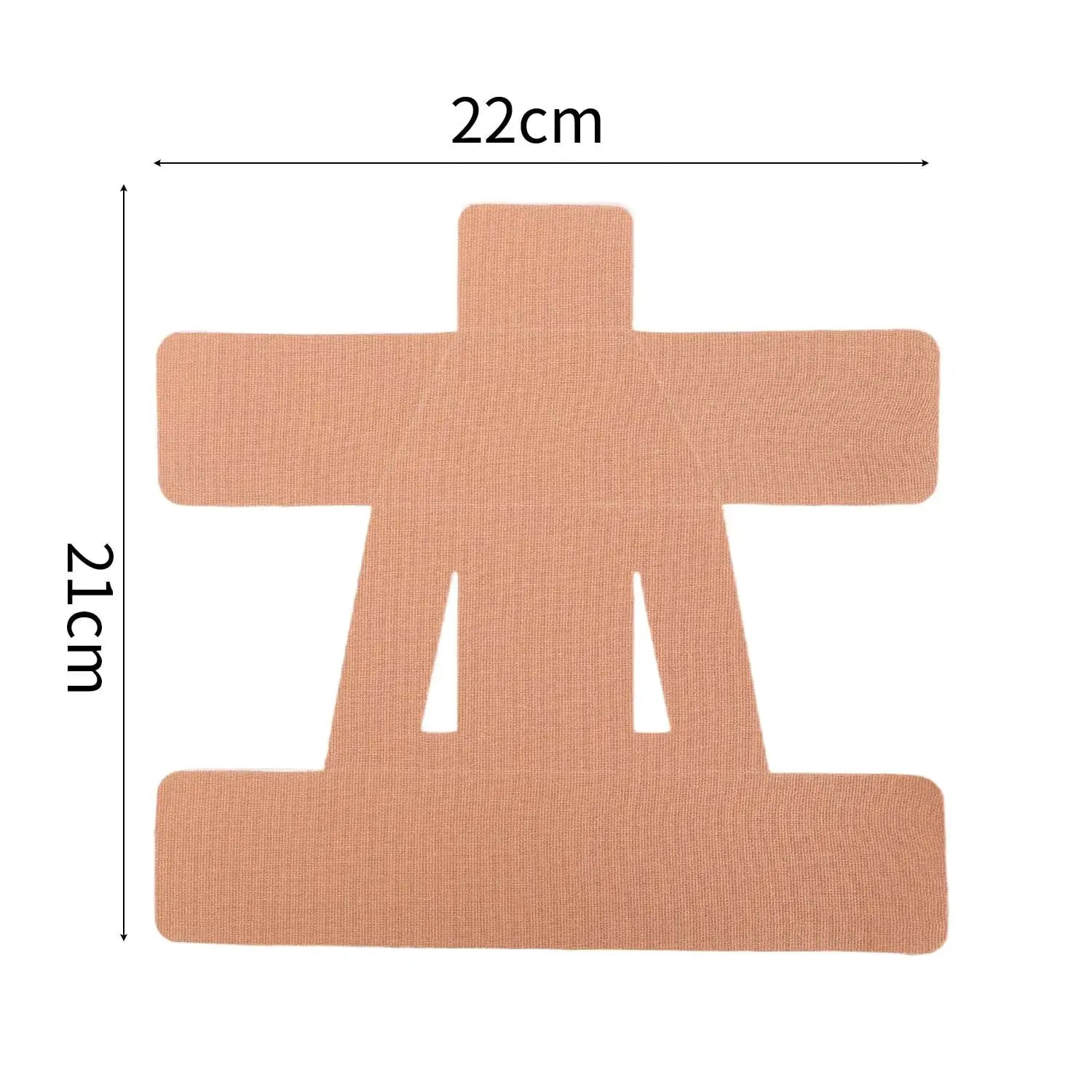 Shoulder kinesiology tape precut cross-shaped sheet, skin-tone color, 22x21 cm, waterproof and breathable