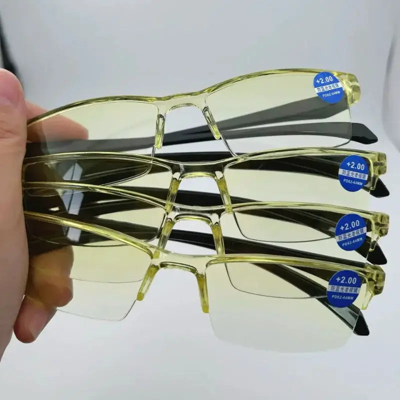 OptiTech Half Frame Blue Light Blocking Reading Glasses With Smart Auto Zoom Autofocus Enhanced Computer Vision