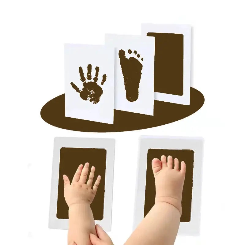 Newborn Baby Diy Hand And Footprint Kit With Ink Pads And Photo Frame Keepsake Gift For Parents
