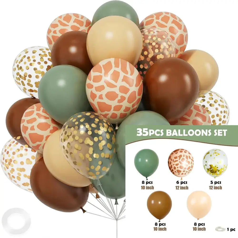 Jungle Animal Themed Latex Balloons Set For Birthday Party Decoration Baby Shower And Event Celebration