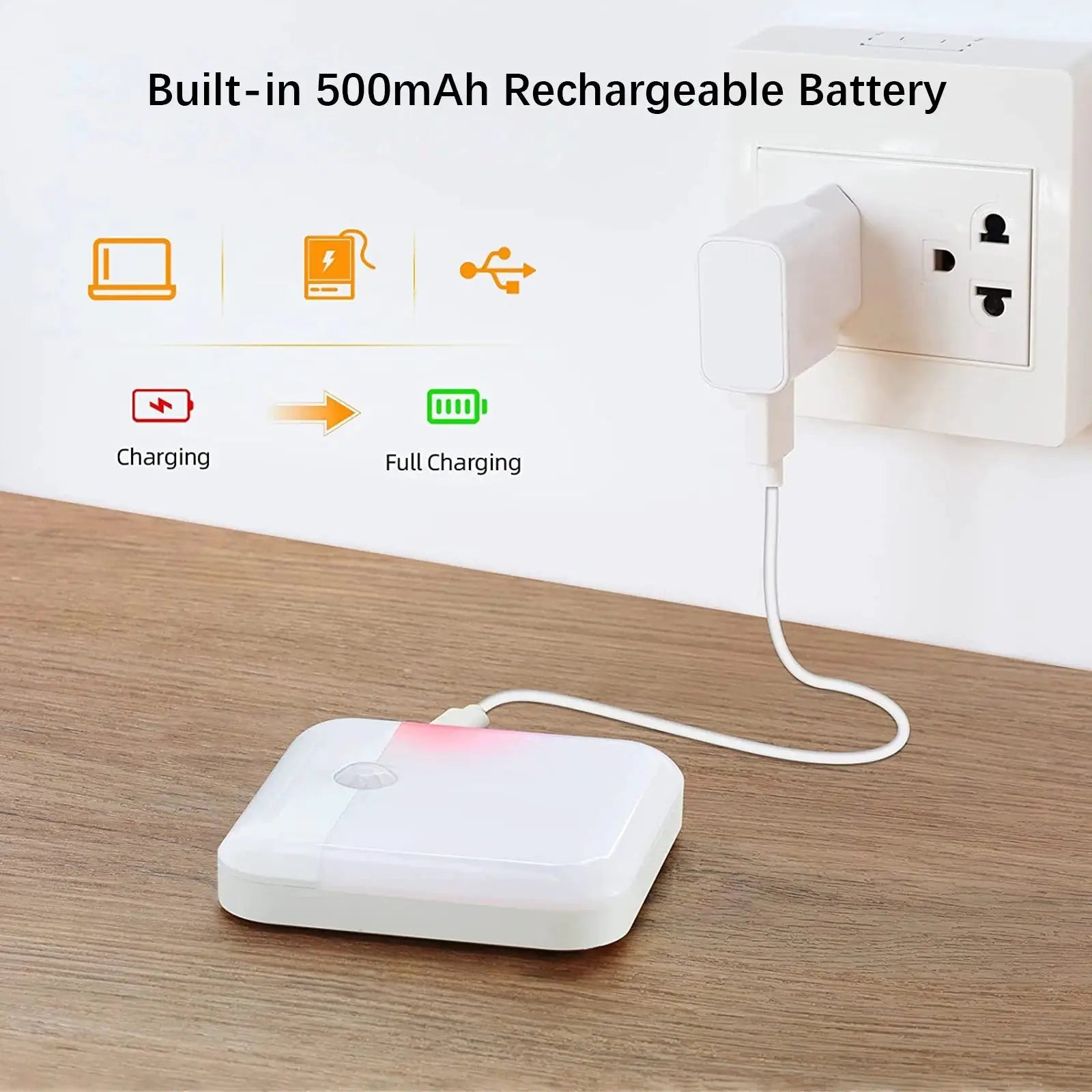 LuminaTech Rechargeable LED Wireless Night Light with Motion Sensor and Magnetic Wall Mount for Stairs Closet Kitchen